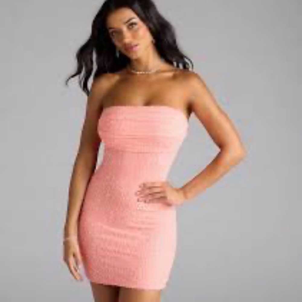 Charlotte Russe Strapless Coral Dress